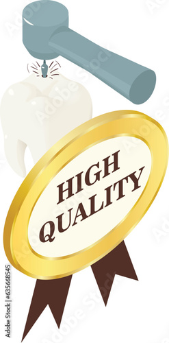 Tooth treatment icon isometric vector. Caries removing process, high quality sign. Dentistry, stomatology, healthcare concept