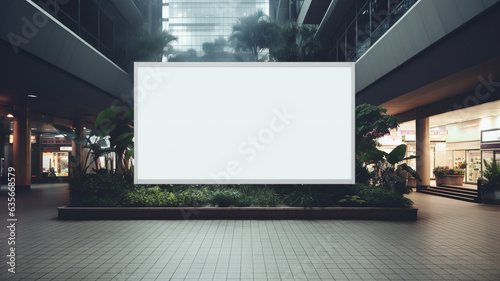 Large white blank billboard or poster for product mock up or business promotion