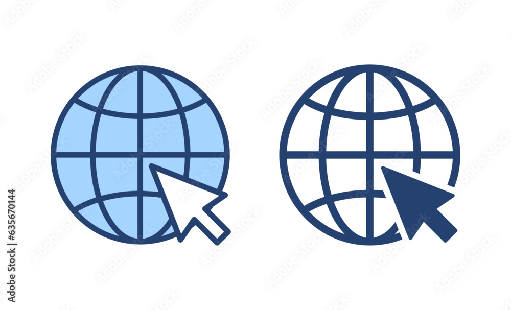 Web icon vector. go to web sign and symbol. web click icon. Global search icon Web icon vector. go to web sign and symbol. web click icon. Global search icon