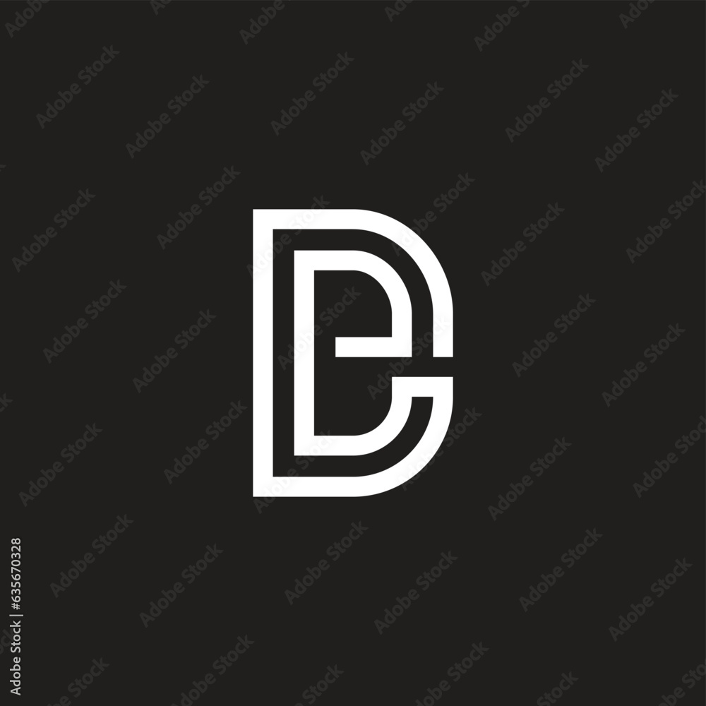 lette ed simple thin line geometric logo vector lette ed simple thin line geometric logo vector