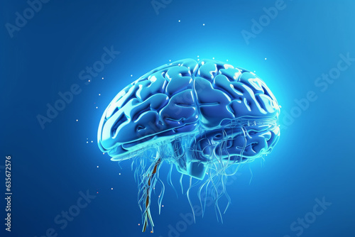 Abstract human brain. Artificial intelligence technology. Science background, technology concept © peekeedee