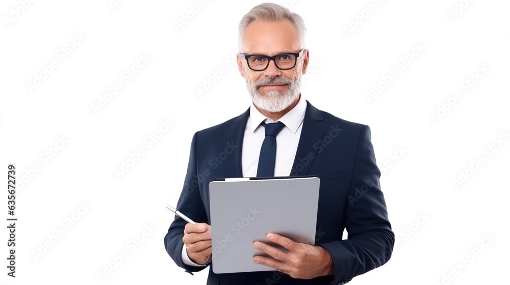 businessman with a folder on white background businessman with a folder on white background