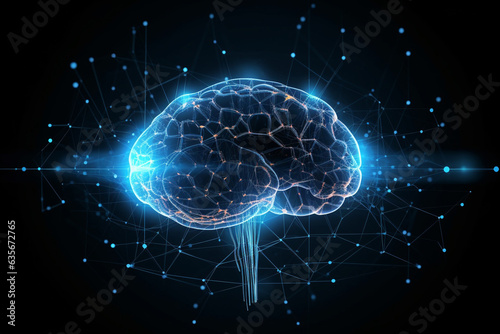 Abstract human brain. Artificial intelligence technology. Science background, technology concept