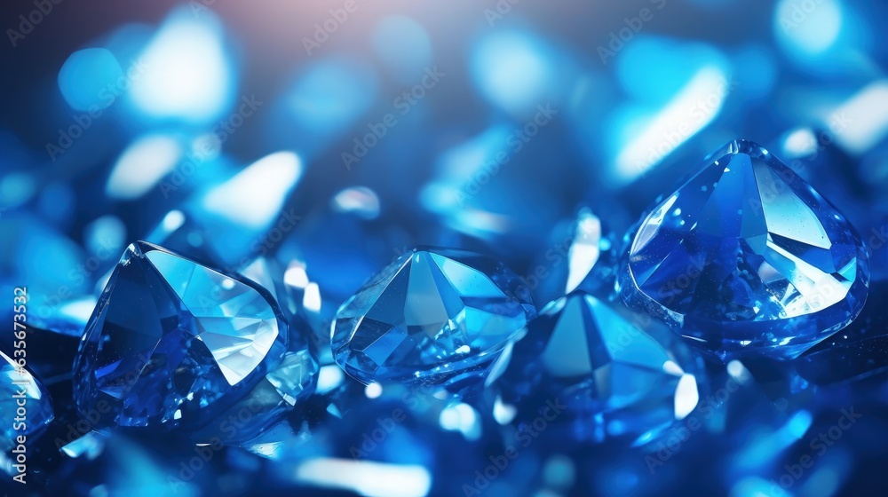 Background with blue crystals, gemstones. Generative AI Background with blue crystals, gemstones. Generative AI