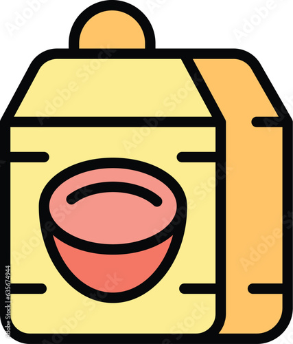 Coconut milk icon outline vector. Vegetable plant. Food drink color flat