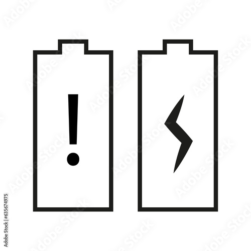 Set battery charge level indicators. Vector illustration. EPS 10.