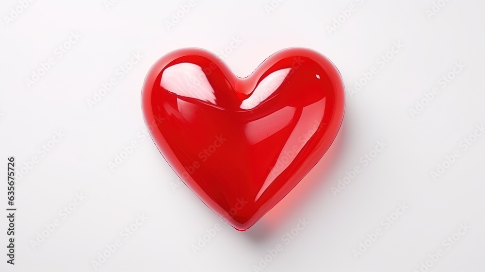 Fototapeta premium red heart on white background. generative ai