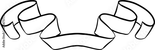 Ribbon vintage line art banner.