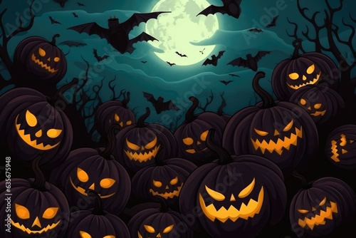 Halloween pumpkins background. Happy Halloween. 
