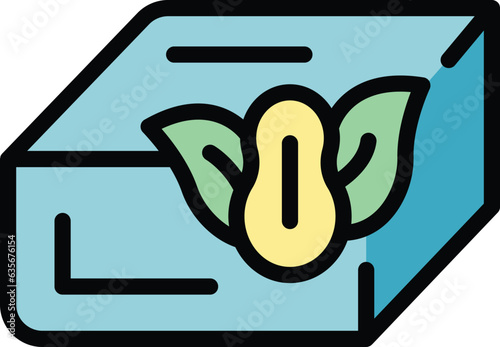 Vegan butter icon outline vector. Vegetable milk. Drink food color flat