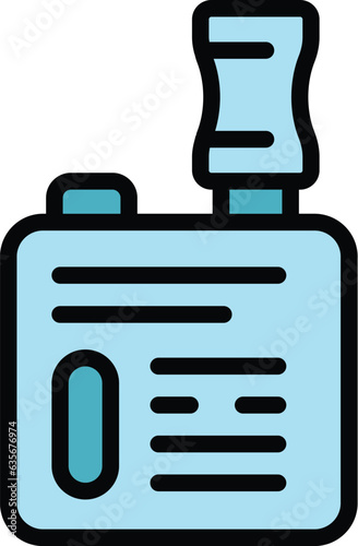 Steel vape icon outline vector. Electronic cigarette. Smoke juice color flat