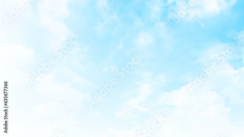 Blue sky. Sun rays in the cloudy sky. Nature background.