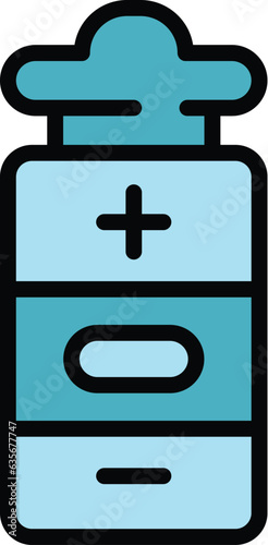 Smoke bottle cig icon outline vector. Vape cigarette. E pen cig color flat