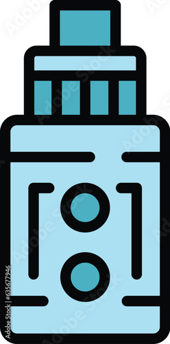 Bottle pack icon outline vector. Electronic vape. Smoke cig color flat