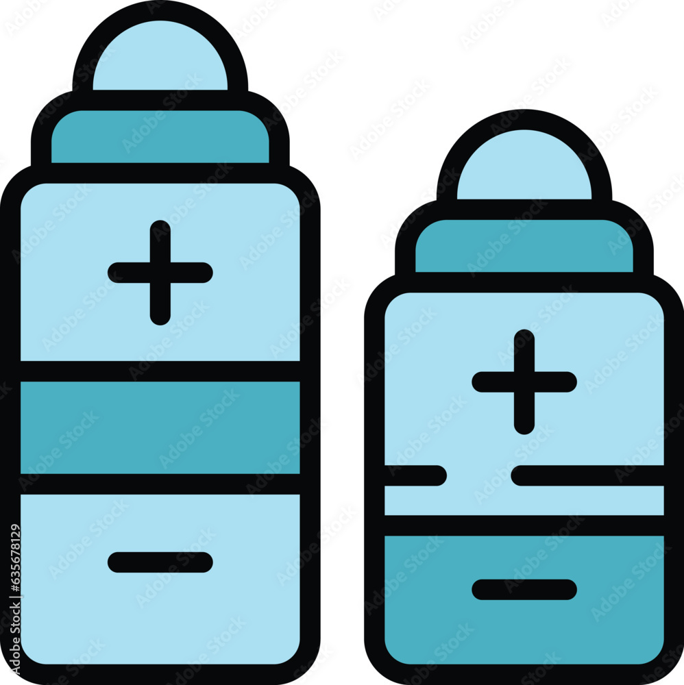 Obraz premium E cig battery icon outline vector. Vape cigarette. Smoke bottle color flat