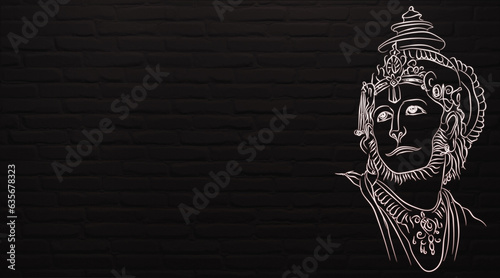 Schilderij op canvas Lord Hanuman, also known as Anjaneya or Maruti, is a prominent deity in Hinduis