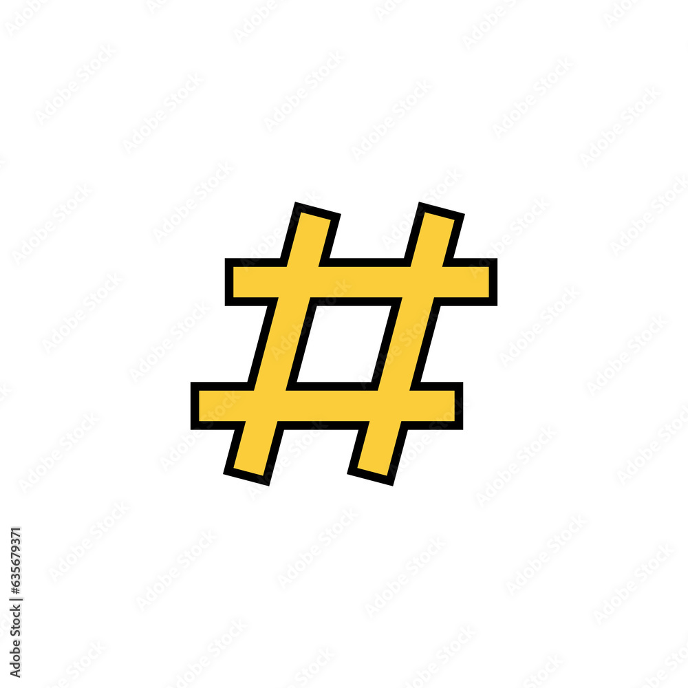 Fototapeta premium Hashtag icon vector for web and mobile app. hashtag sign and symbol