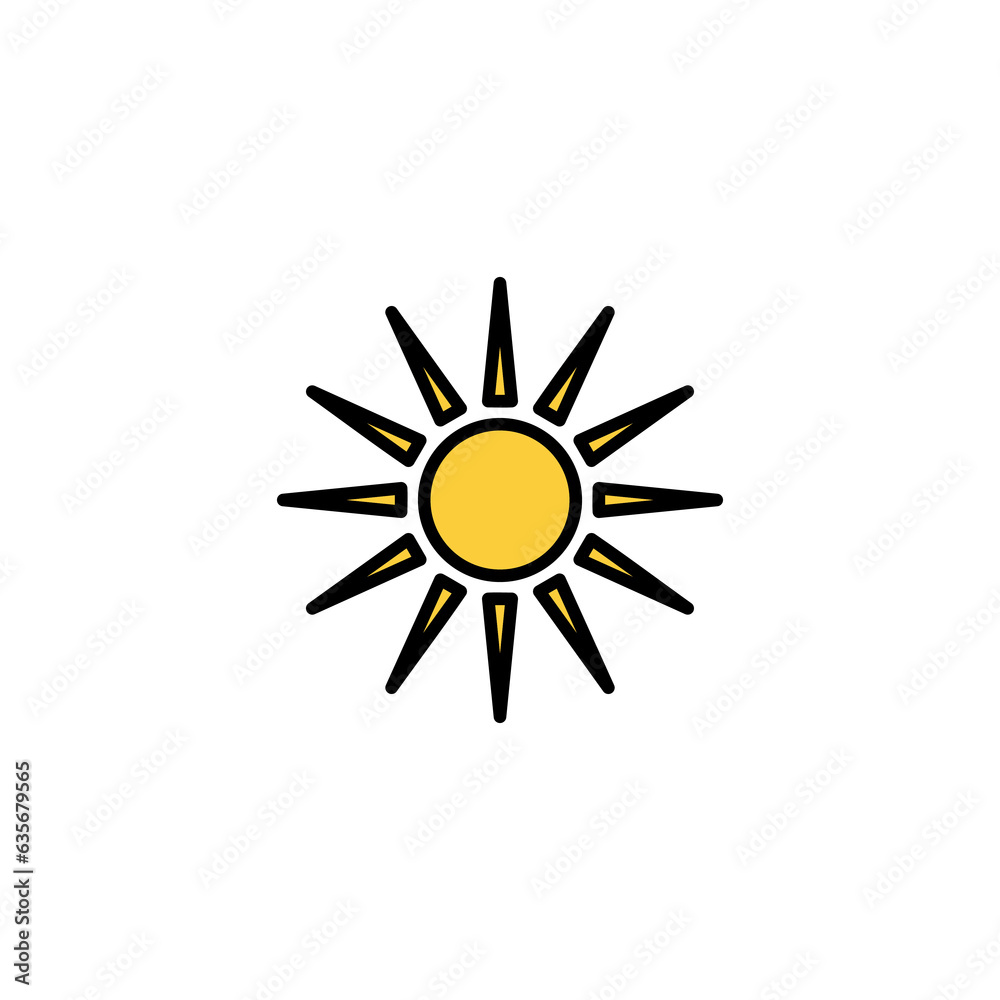 Sun icon vector for web and mobile app. Brightness sign and symbol.