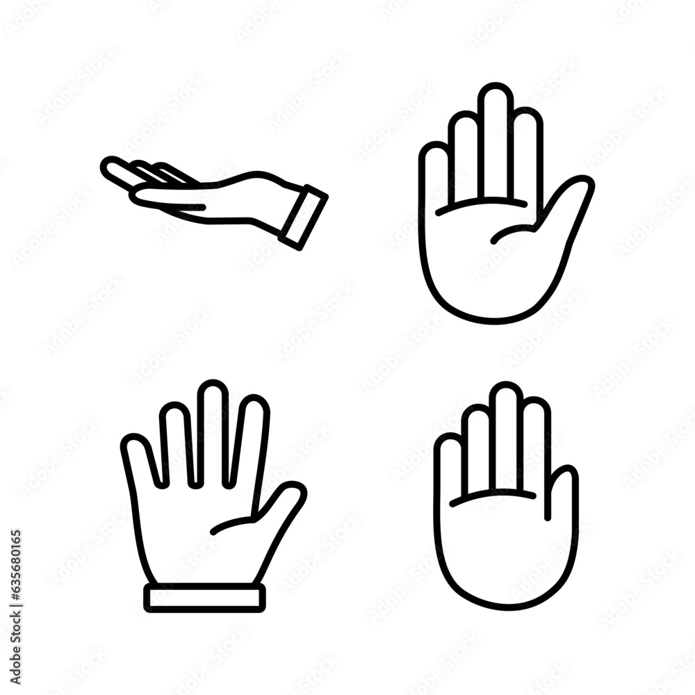 Fototapeta premium Hand icon vector. hand symbols. palm