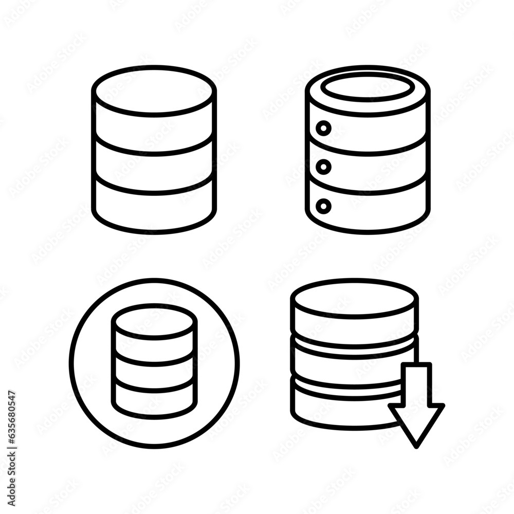 Database icon vector. server icon. storage Database icon vector. server icon. storage