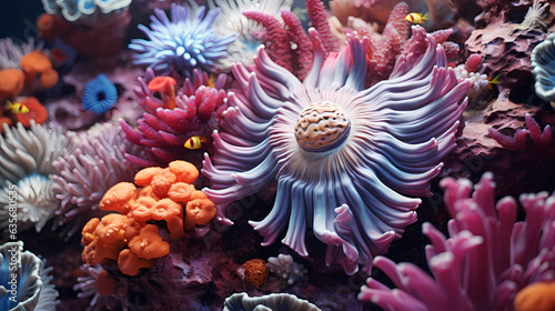 the underwater world of a coral reef in macro