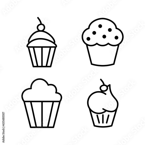 Cup cake icon vector. cake icon. bakery. muffin