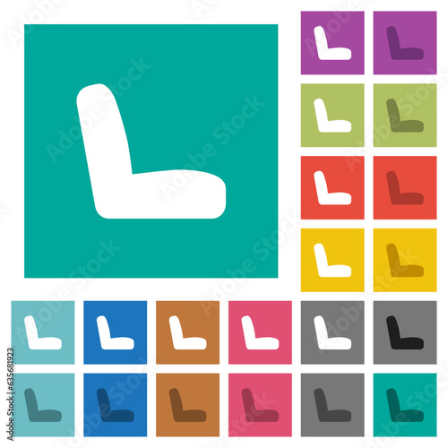 Car seat square flat multi colored icons