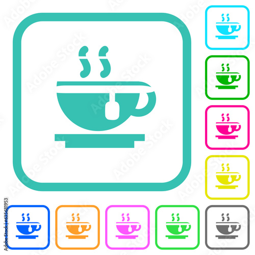 Cup of tea vivid colored flat icons photo