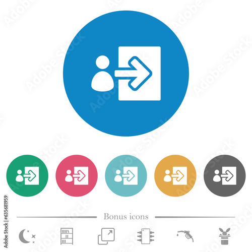 User login solid flat round icons
