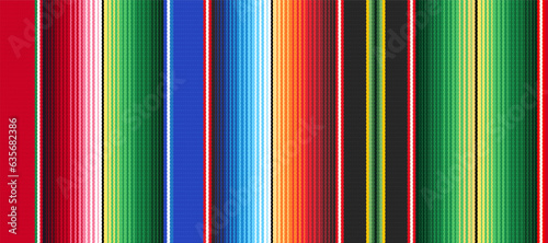 Realistic striped pattern of mexican cape. Seamless vector pattern.