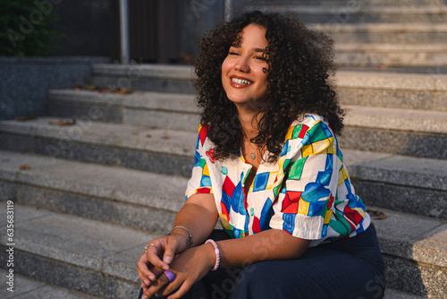 Young stylish female portrait, outdoors