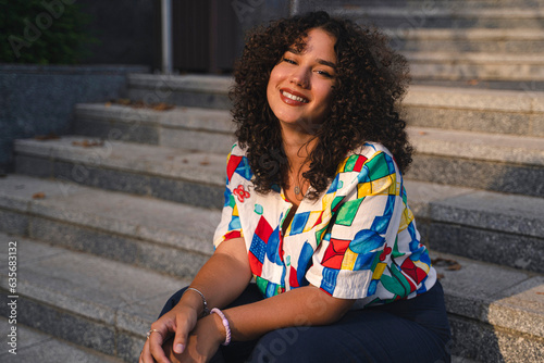 Young stylish female portrait, outdoors