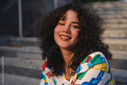 Young stylish female portrait, outdoors