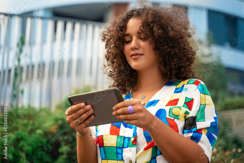 Woman with tablet computer