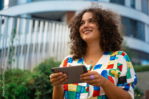Woman with tablet computer