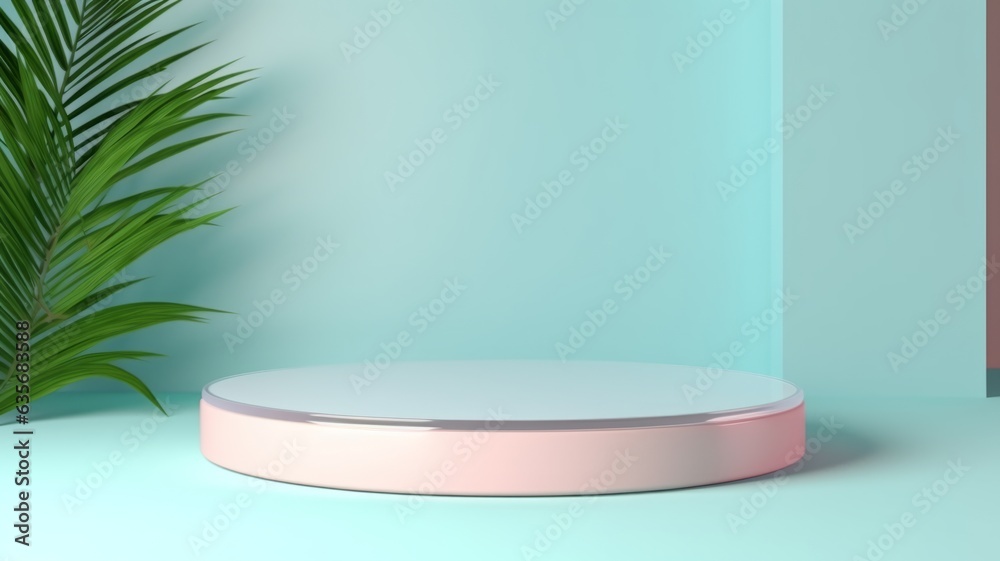 Opal Crystal Abstract Minimalistic Product Podium. The Scene for Product Presentation. 3D Room with Geometric Platform Stage Pedestal. Ai Generated Podium Mockup for a Product advertisement. Opal Crystal Abstract Minimalistic Product Podium. The Scene for Product Presentation. 3D Room with Geometric Platform Stage Pedestal. Ai Generated Podium Mockup for a Product advertisement.