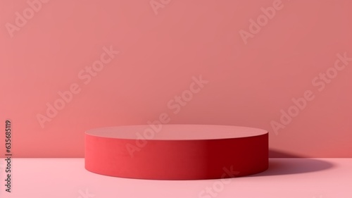 Abstract Minimalistic Product Display Podium. The Scene for Product Presentation. 3D Room with Geometric Platform Stage Pedestal. Ai Generated Podium Mockup for a Product advertisement.