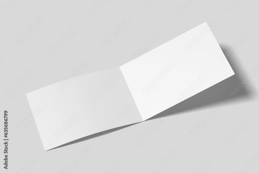 Landscape Bifold Catalog Brochure for Mockup. 3D Render. Landscape Bifold Catalog Brochure for Mockup. 3D Render.