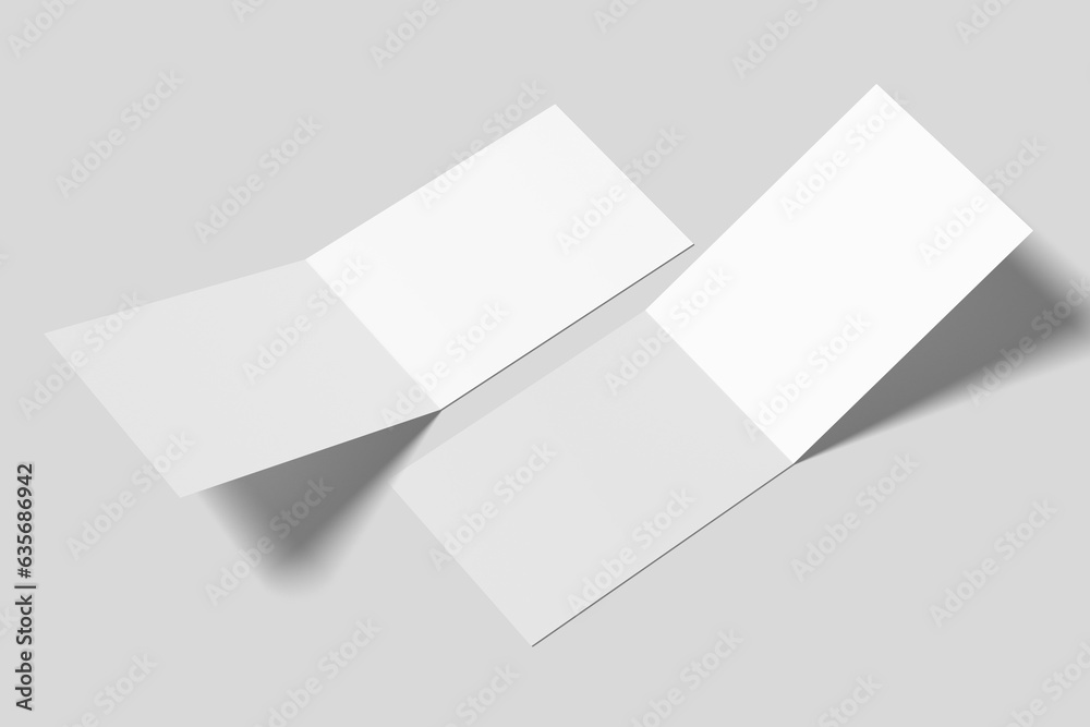 Landscape Bifold Catalog Brochure for Mockup. 3D Render. Landscape Bifold Catalog Brochure for Mockup. 3D Render.
