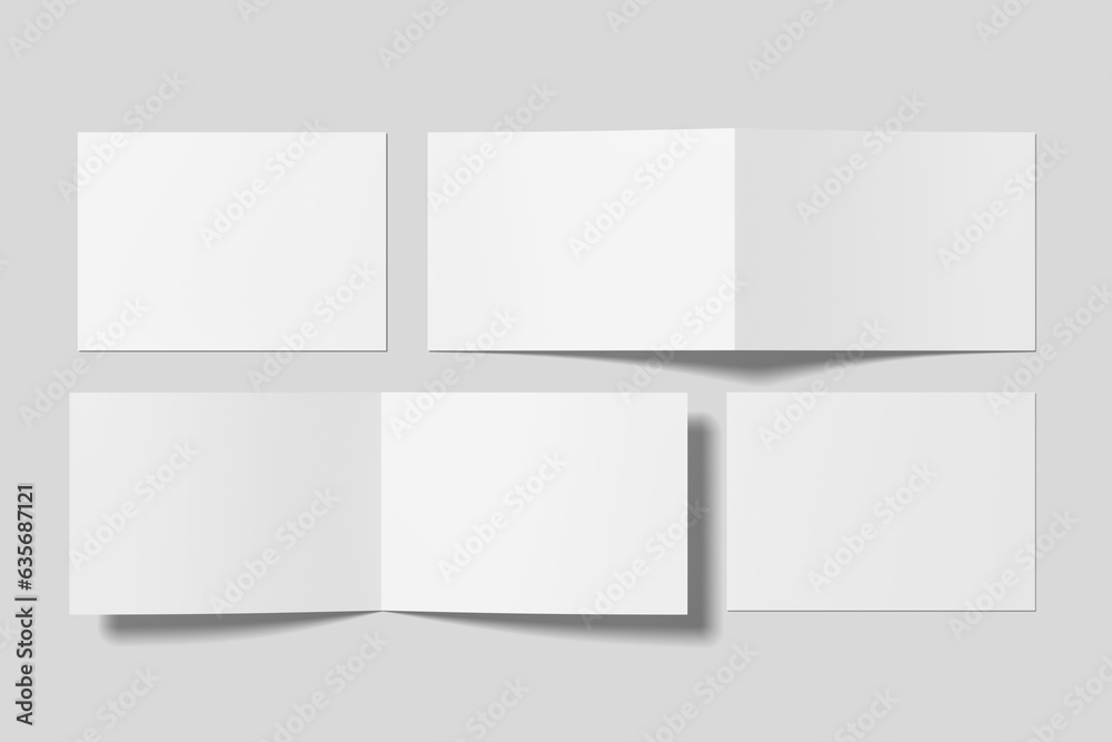 Landscape Bifold Catalog Brochure for Mockup. 3D Render. Landscape Bifold Catalog Brochure for Mockup. 3D Render.