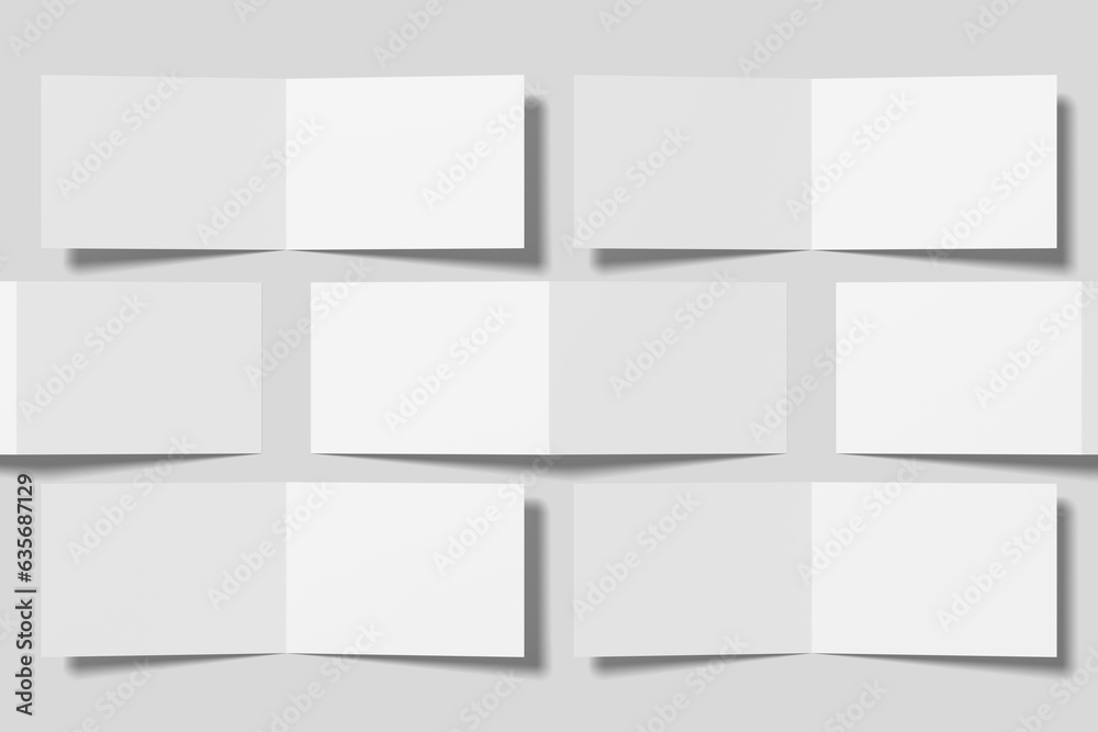 Landscape Bifold Catalog Brochure for Mockup. 3D Render.