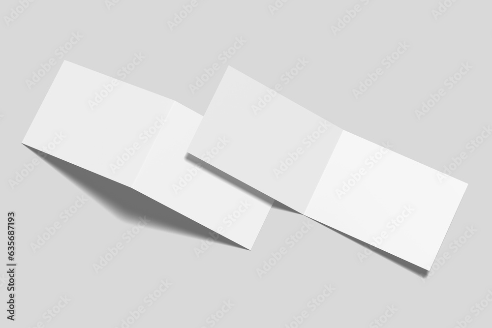 Landscape Bifold Catalog Brochure for Mockup. 3D Render.