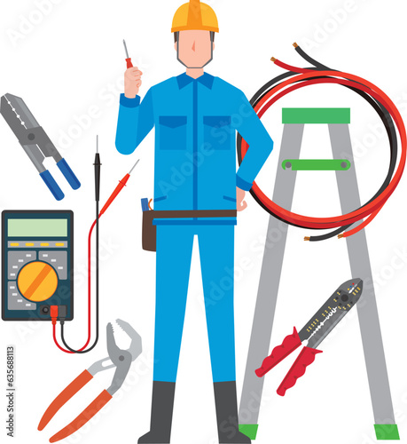 電気工事作業者のイメージイラスト