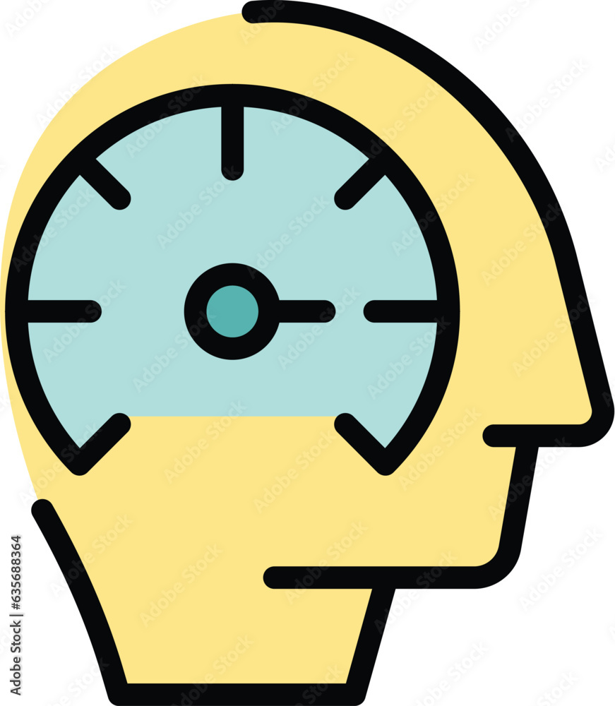 Work thinking icon outline vector. Team company. Business clock color flat Work thinking icon outline vector. Team company. Business clock color flat