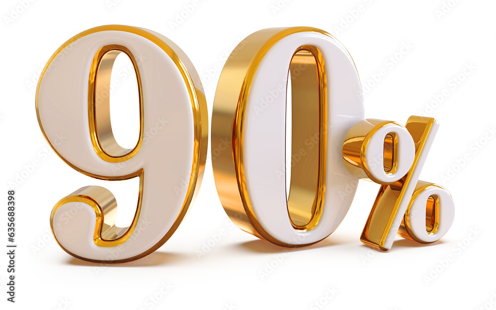 90 percent off gold 3d number render 90 percent off gold 3d number render