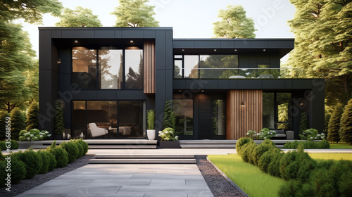 modern black color house design