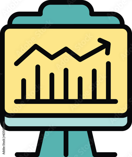 Business banner icon outline vector. Team company. Job task color flat