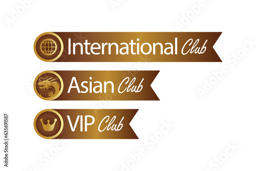 Icon for international, Asian and VIP club member for gaming poker  design icon template. Vector Illustration.