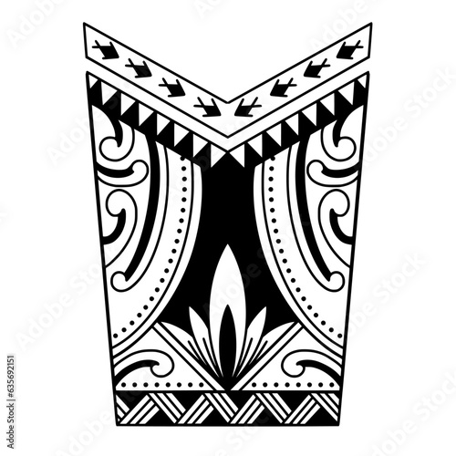 Wrap around arm polynesian tattoo design. Pattern aboriginal samoan. illustration EPS10