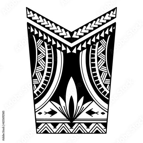 Wrap around arm polynesian tattoo design. Pattern aboriginal samoan. illustration EPS10